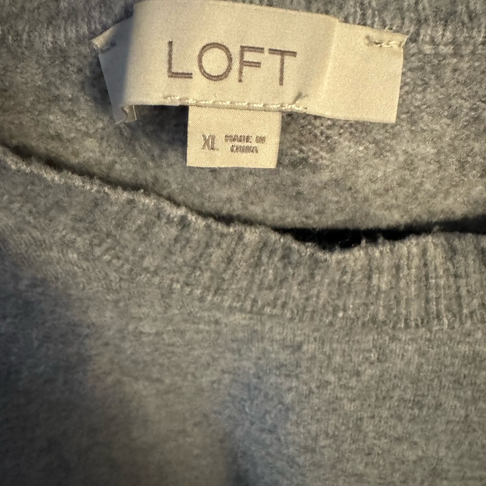 LOFT Heather Gray Knit Top - Picture 3 of 3